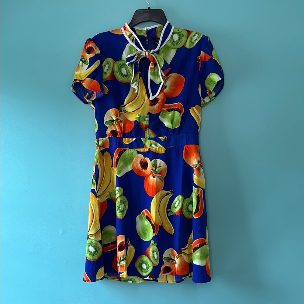 Vibrant Fruit Print Dress